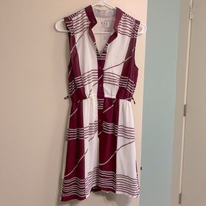 Vintage white and maroon dress